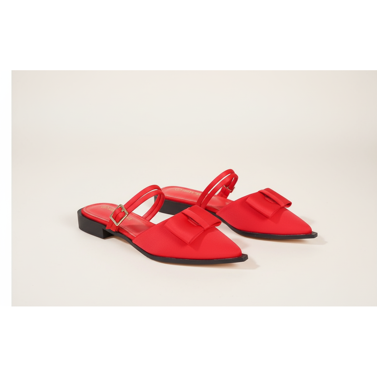 Stiletto Short Heel With Bow Poited Shoe