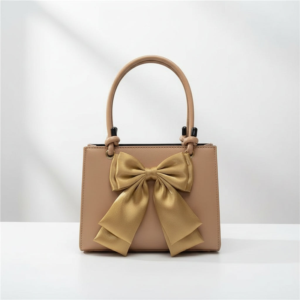Small Leather Crossbody Handbags with Bow Design