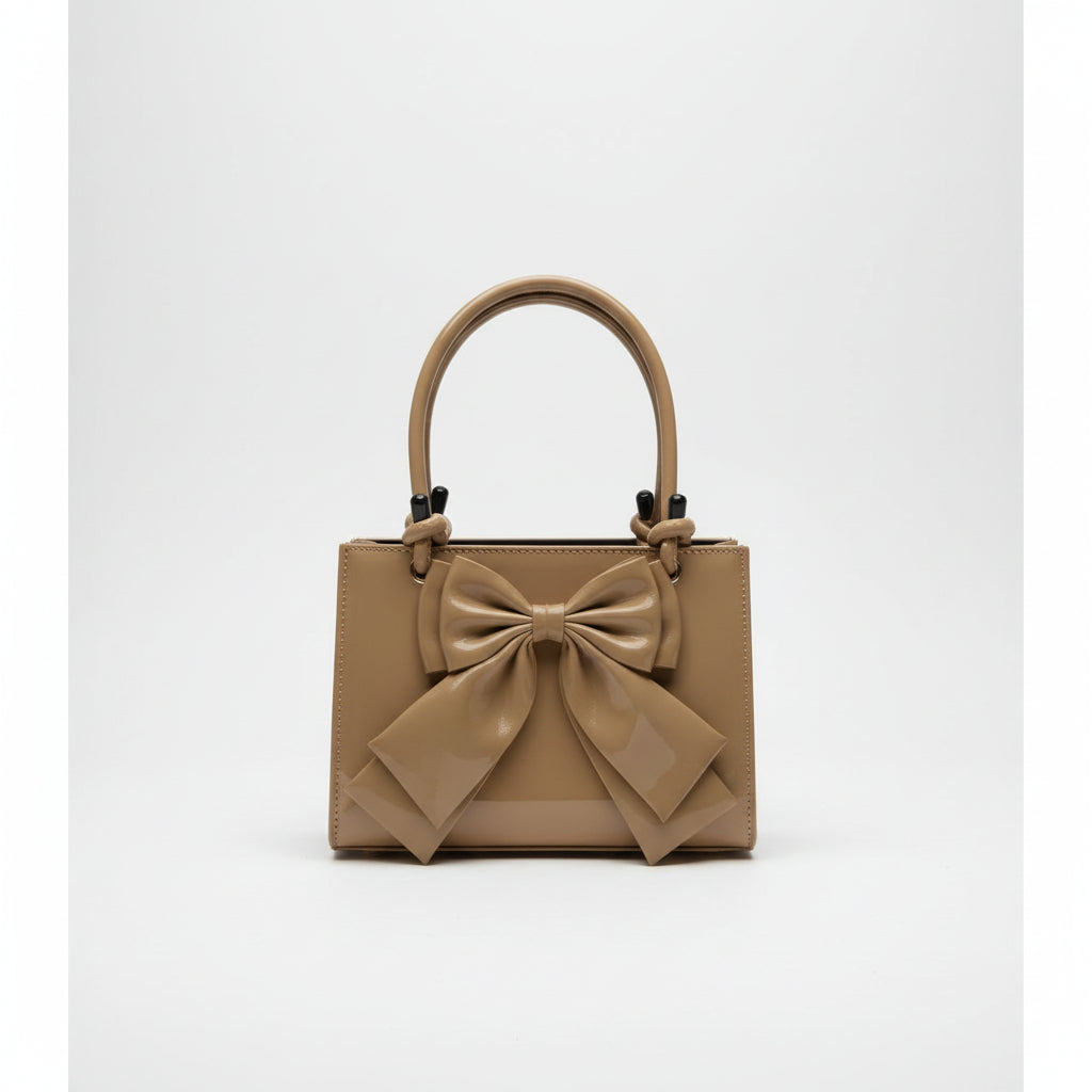 Large Leather Crossbody Handbags with Bow Design