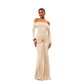 Plus Size Off-Shoulder Long-Sleeve Maxi Dress