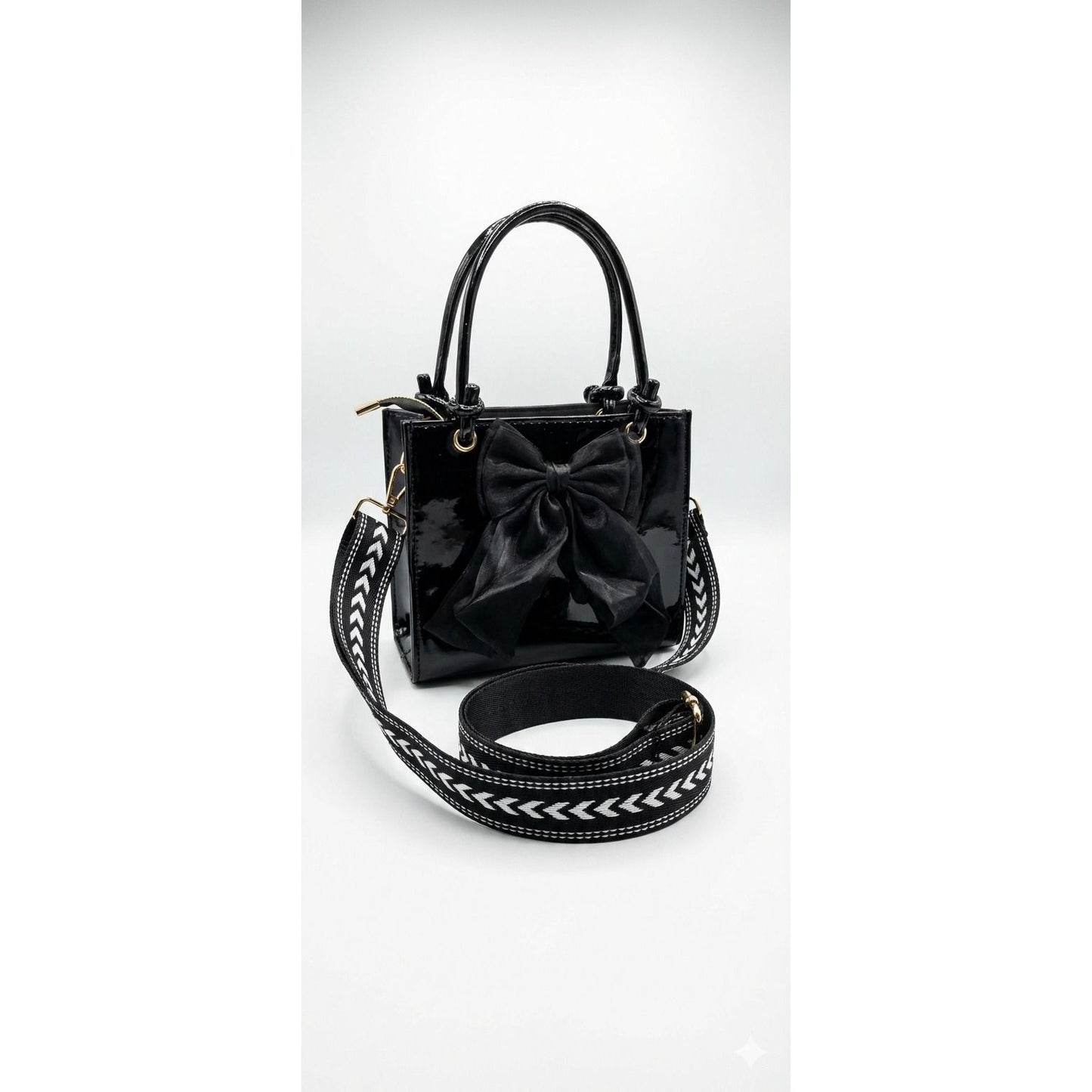 Large Leather Crossbody Handbags with Bow Design