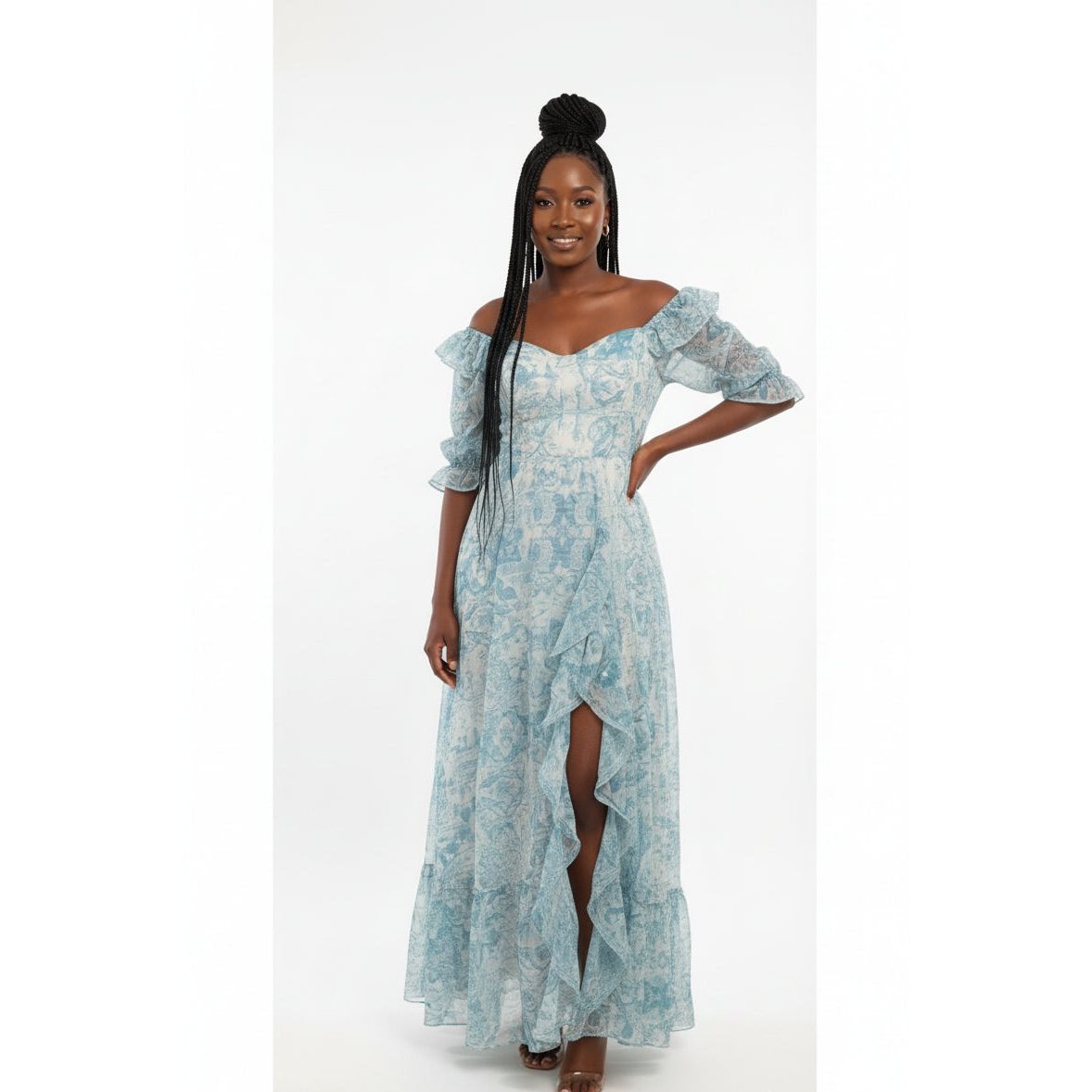 Floral Front Slit Maxi Dress