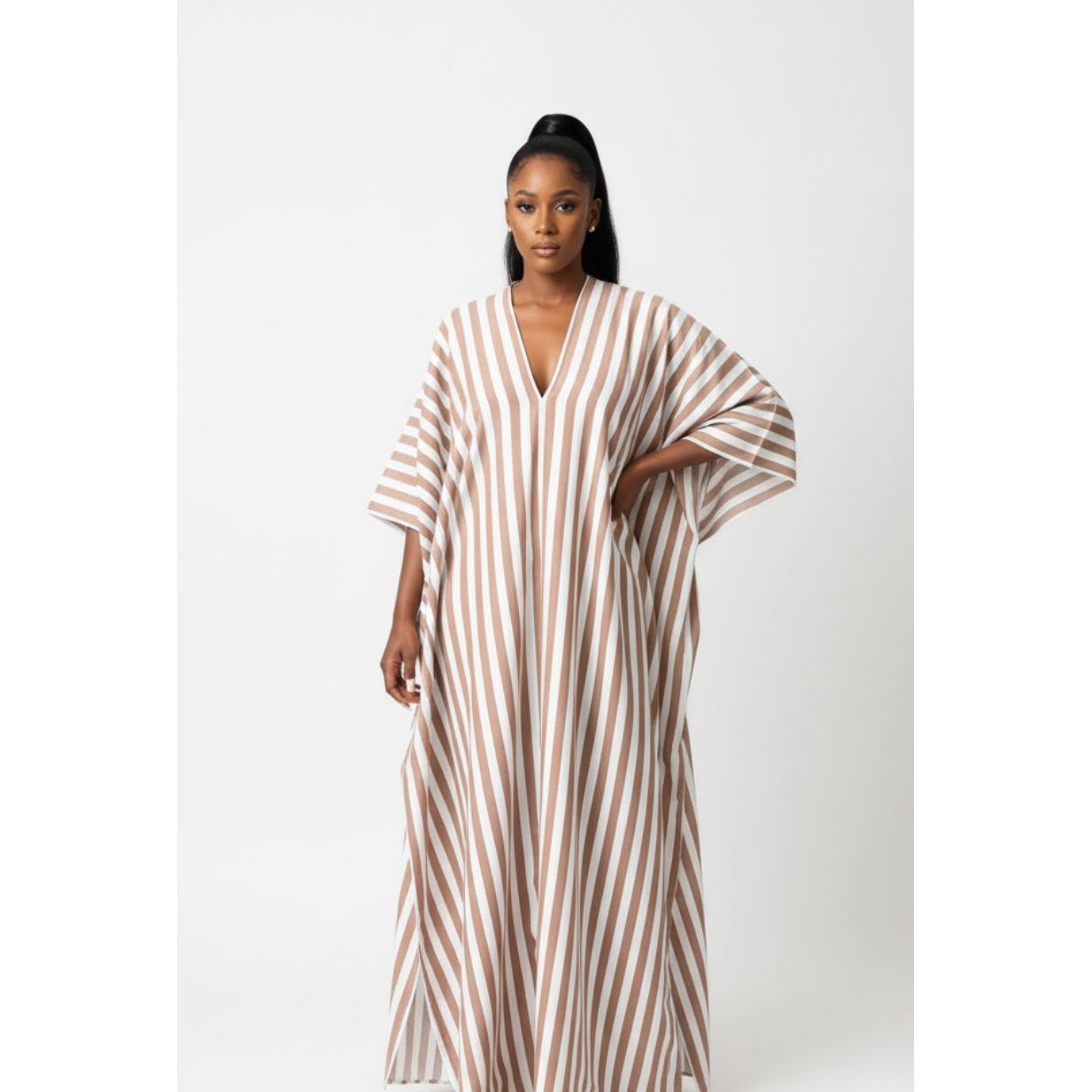 Loose-Fitting Tunic Striped Maxi Dress