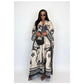 Off White Tropical Print Kaftan Dress