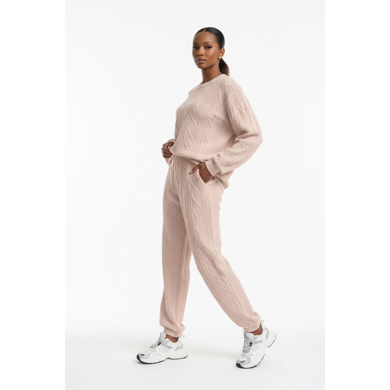 Knitted Loungewear Sweater & Wide-Leg Pants