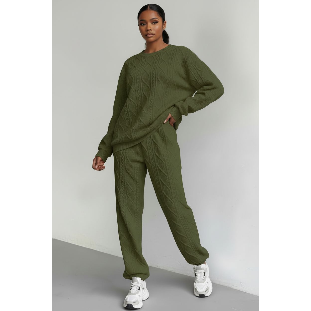 Knitted Loungewear Sweater & Wide-Leg Pants