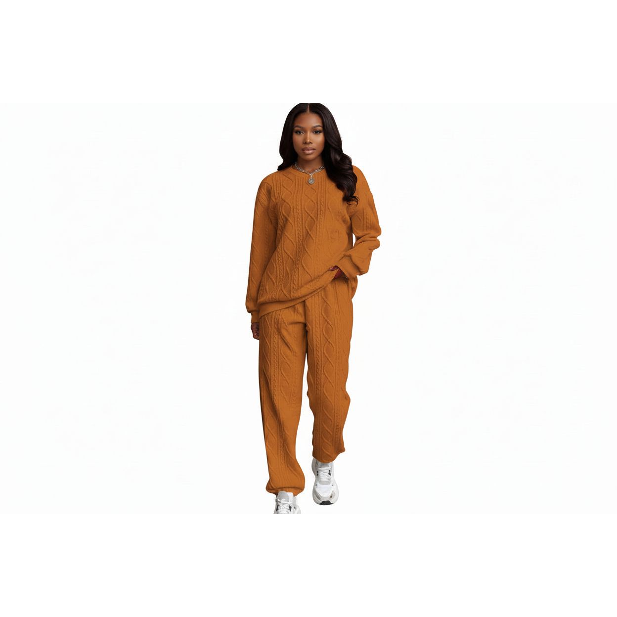 Knitted Loungewear Sweater & Wide-Leg Pants