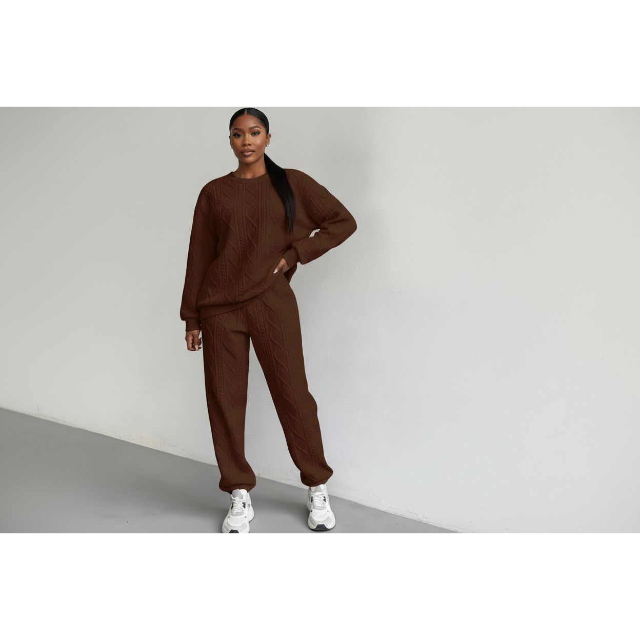 Knitted Loungewear Sweater & Wide-Leg Pants