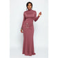 Elegant Long Sleeve Mock-Neck Maxi Dresses
