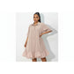 Plus Size Short Sleeves Bubble Hem Dress