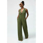 Sleeveless Tie-Front Detail Wide-Leg Jumpsuit