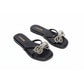 Bow Embellishments Thin T-Strap Flats