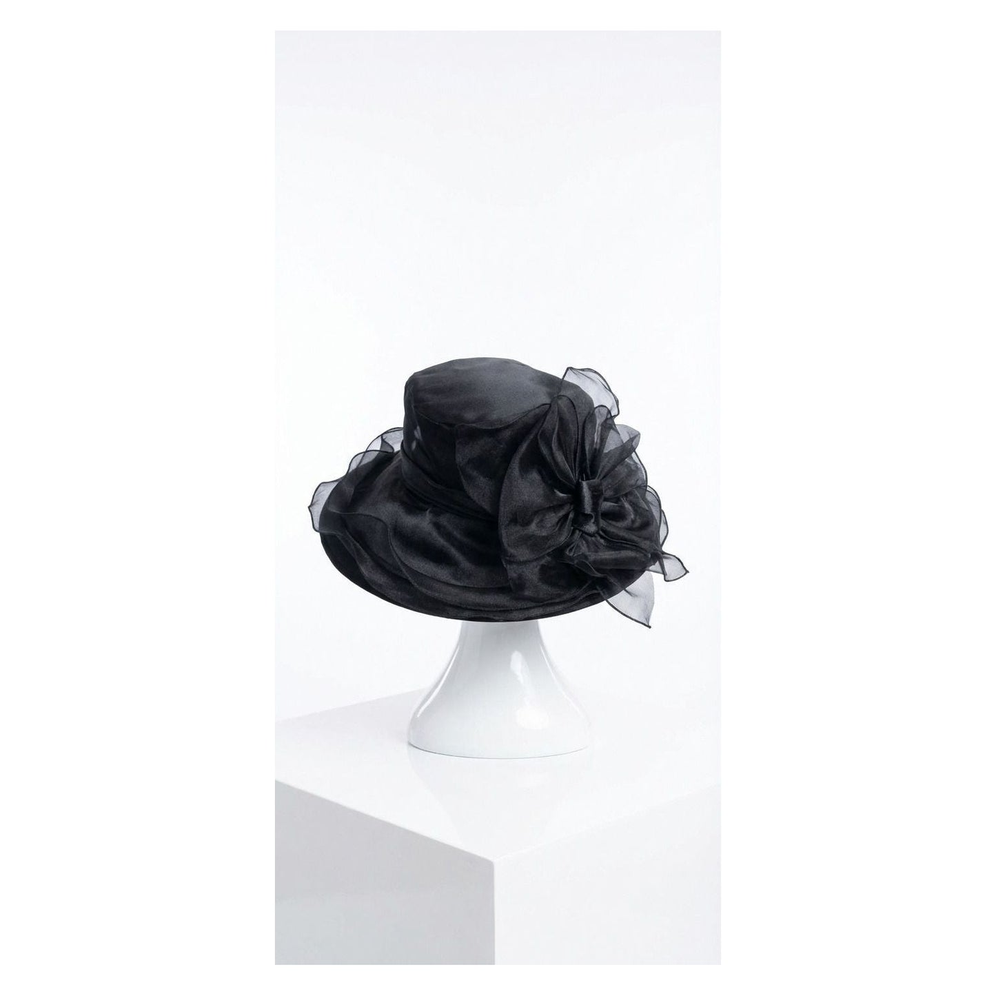 Pleat Trim Wide Brim Hat