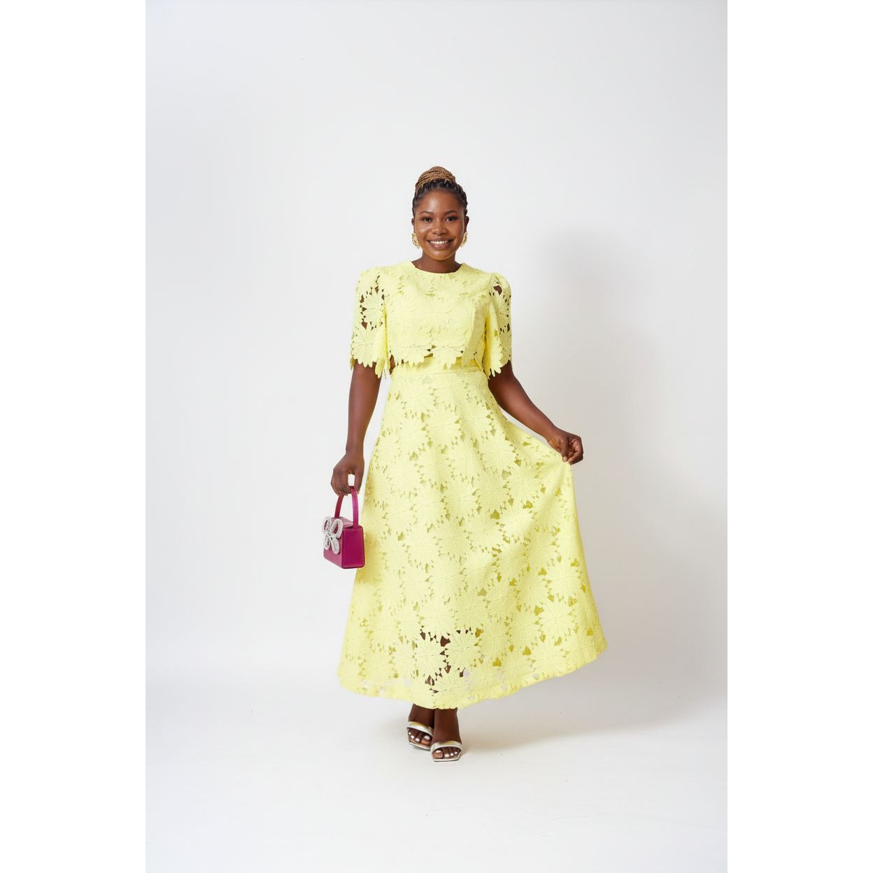 Plus Size Half Sleeve Button Lapel Denim Dress