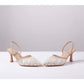 Slingback shoes with stiletto Solid Color Heel.