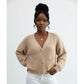 Knitted V-Neck Long Sleeve Cardigan