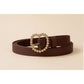 Gold Beaded Heart-Shaped Buckle Belt