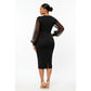 Sexy Sheer Lantern Sleeves Bodycon Dress