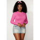 Bow Long-Sleeve Mock Neck Top