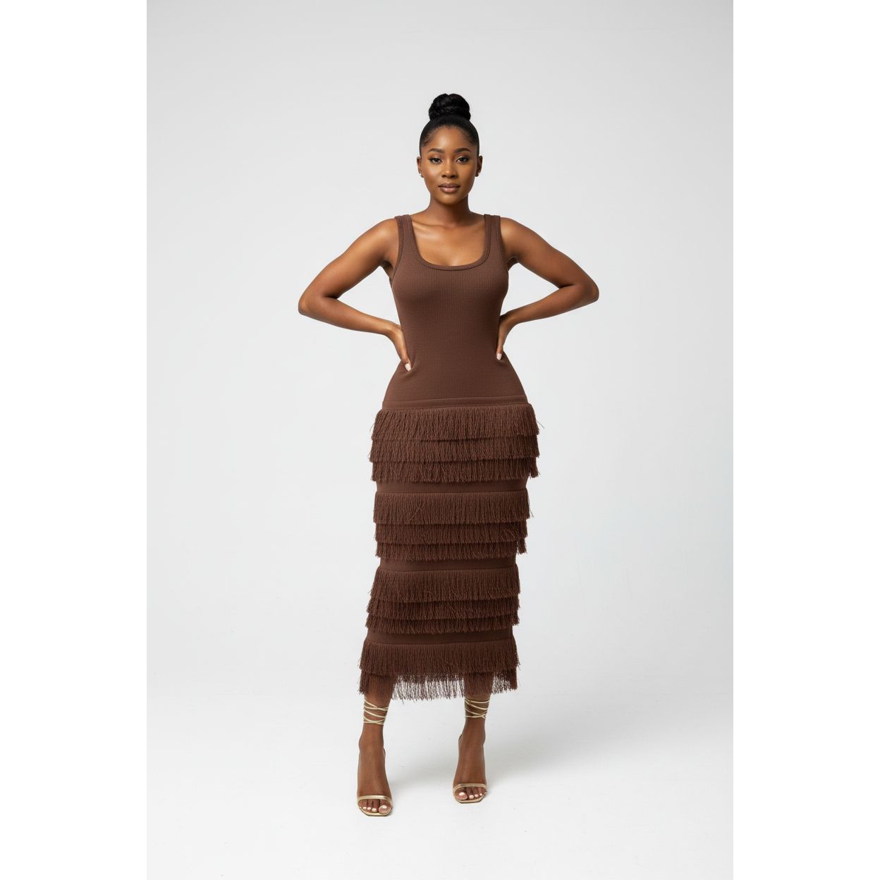 Knitted Fringe Maxi Dress