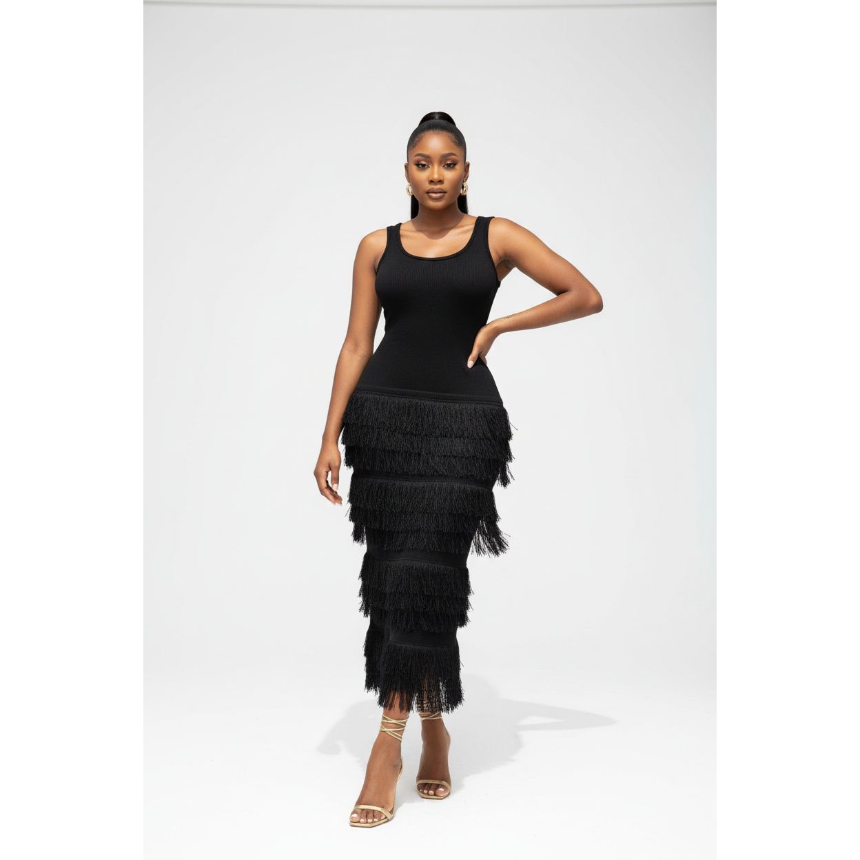 Knitted Fringe Maxi Dress