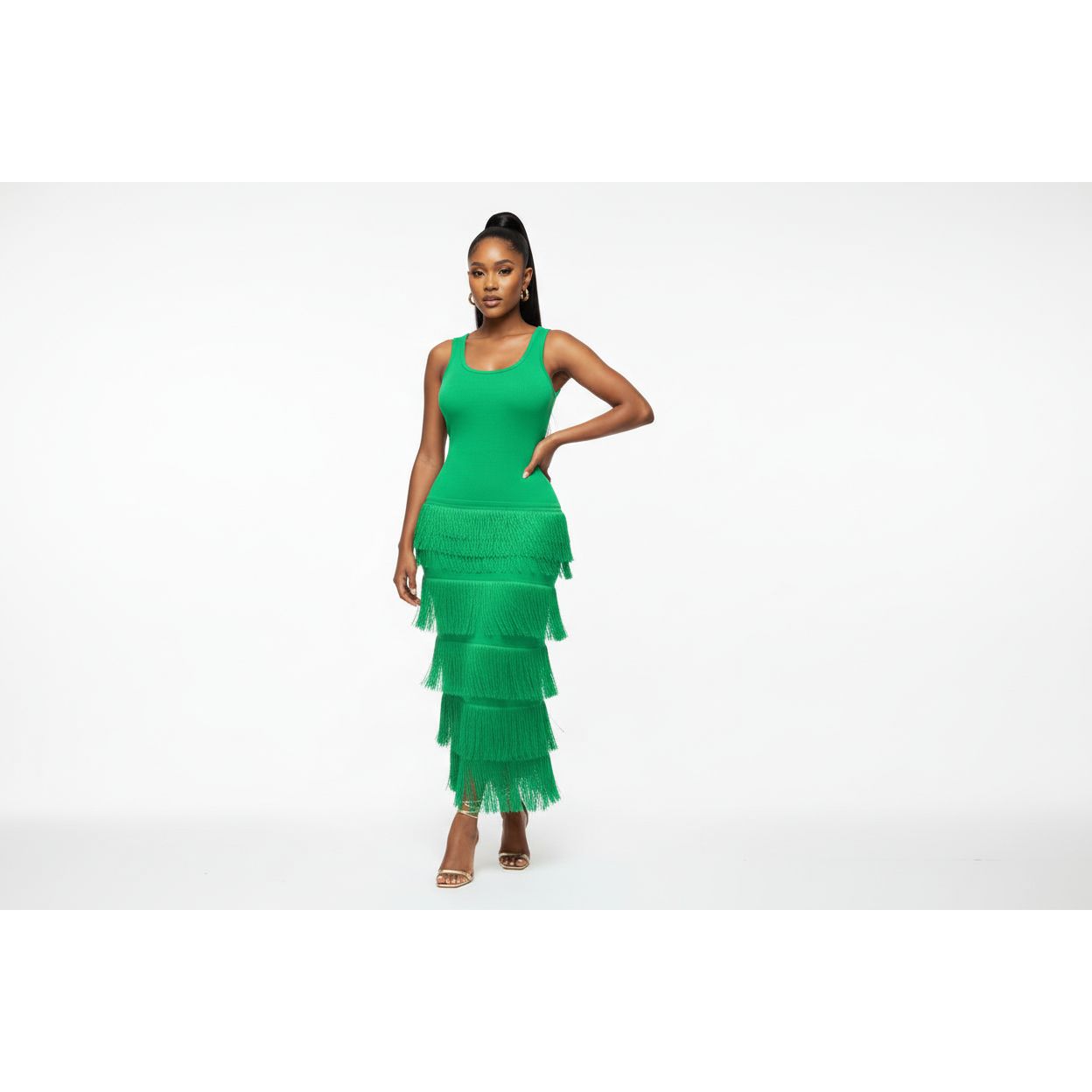 Knitted Fringe Maxi Dress