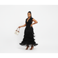 Lapel Knitted Fringe Maxi Dress