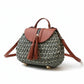 2 Tone Straw Weave Shoulder Handbag