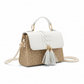 Woven Straw and PU Leather Crossbody Bag