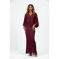 Hollow Bat Sleeve Fishtail Fringe Design Plus-size Pleated Dress