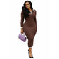 Women's Ribbed Knitted Bodycon Dress