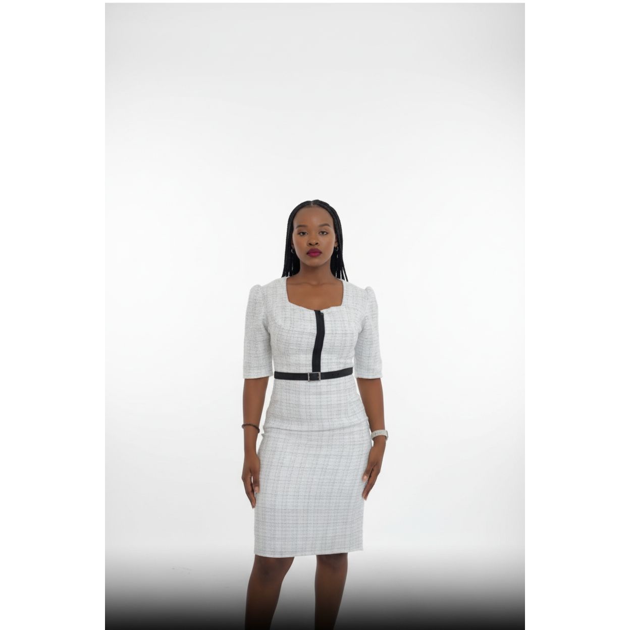 Short Sleeve Square Neck Dress