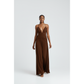 Magenta Chiffon Ruched Maxi Beach Dress