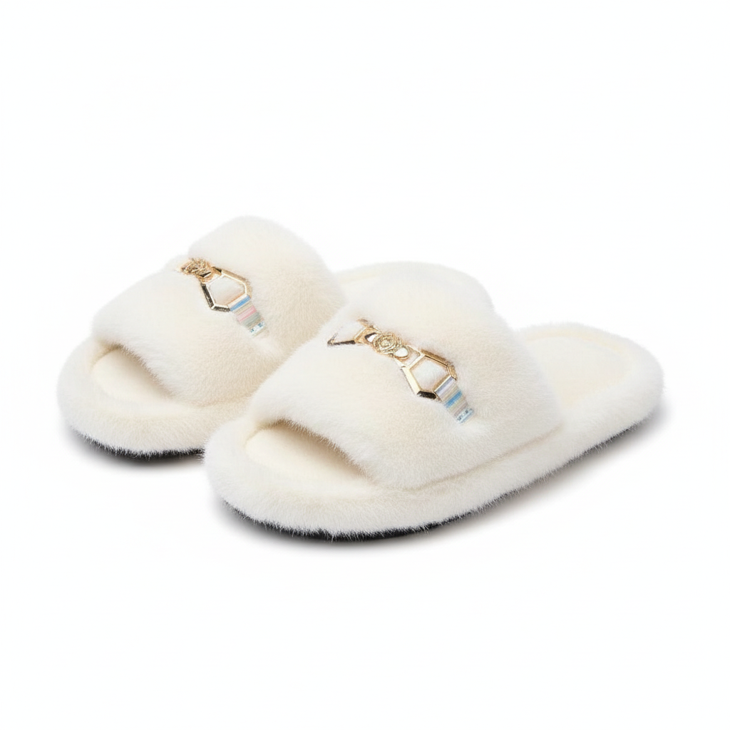 women's plush faux fur slippers