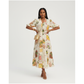 Puff Sleeve Printed Midi Dress