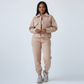 Lapel Long Sleeve Thick Jacket & Drawstring Pants Two Piece Set