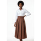 High-Waist A-line Pleated Maxi Skirt