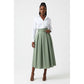 High-Waist A-line Pleated Maxi Skirt