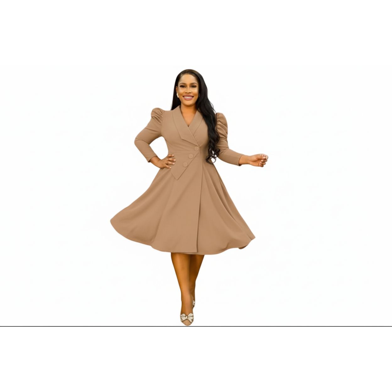 Plus Size Vintage Midi Blazer Dress