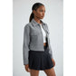 Collar Crop Zip-Up Jacket