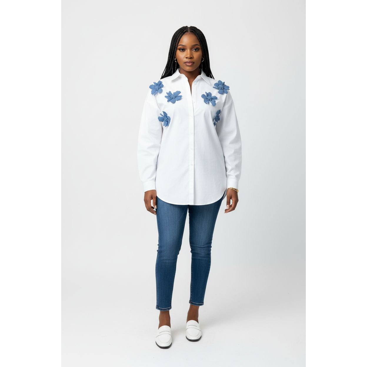 Floral Long-Sleeve 3D Shirt