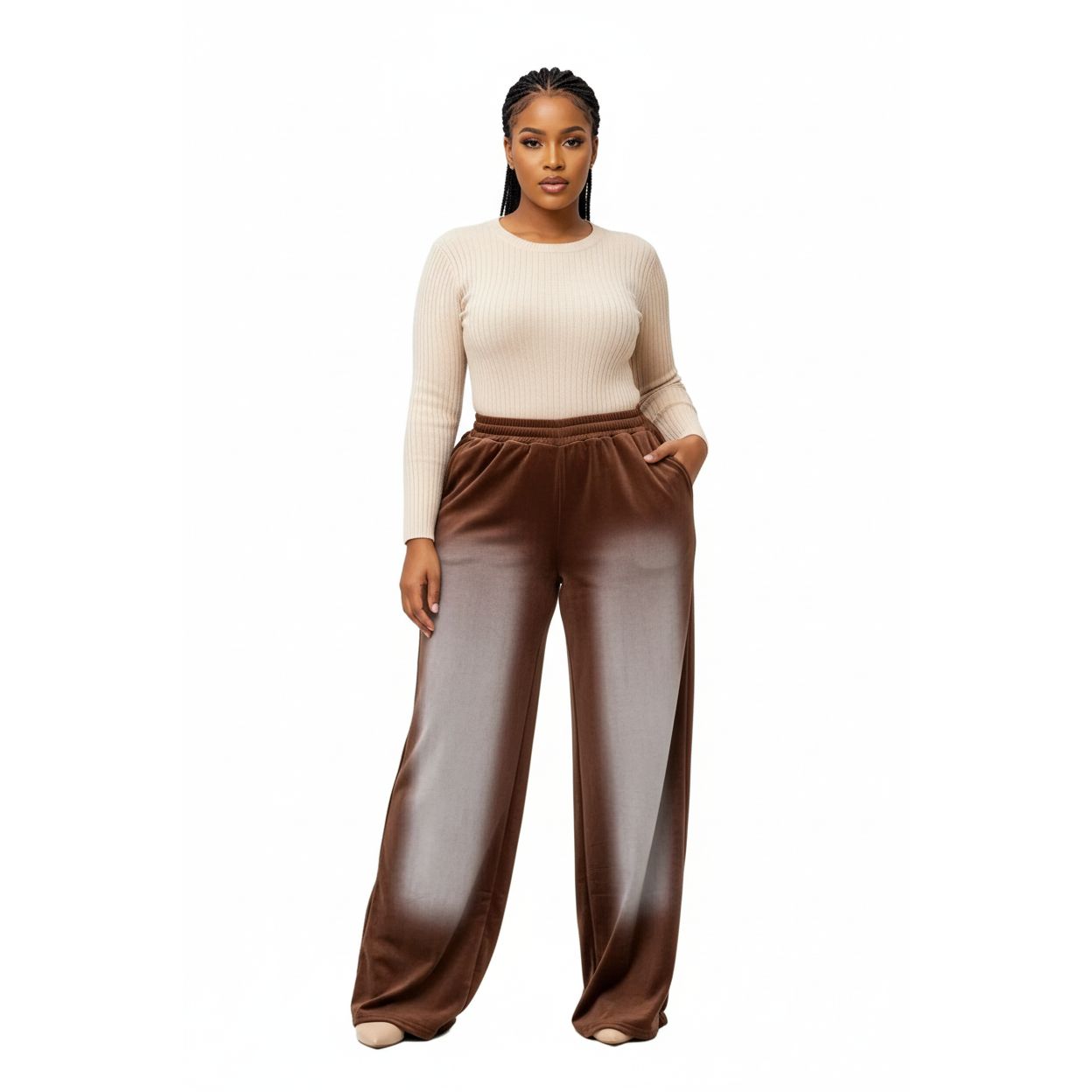 Faded Washed Baggy Flared Pants