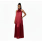 Elegant Satin Halter Neck Maxi Dress