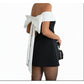 Off Shoulder Back Bow Mini Dress