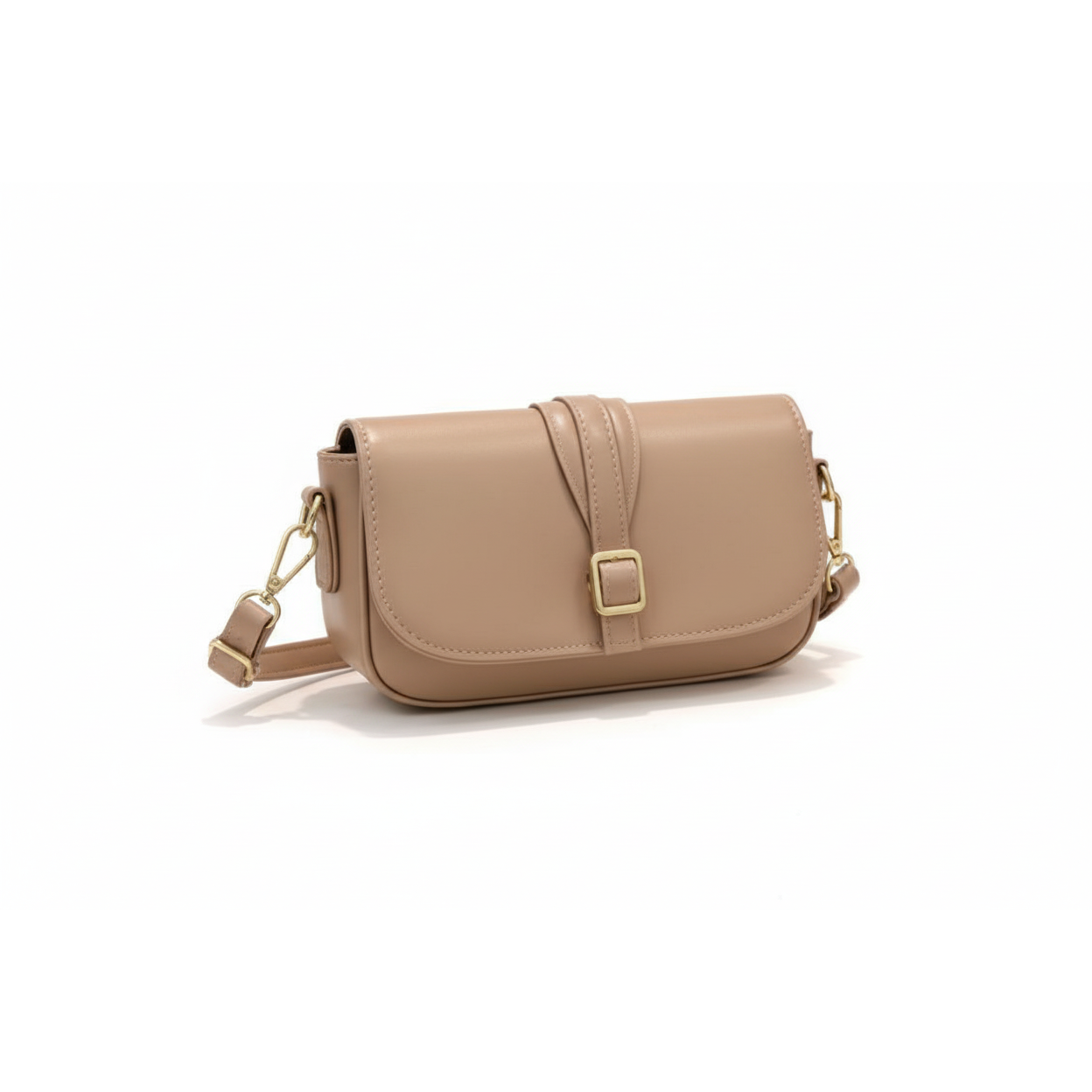 stylish faux leather buckle crossbody bag