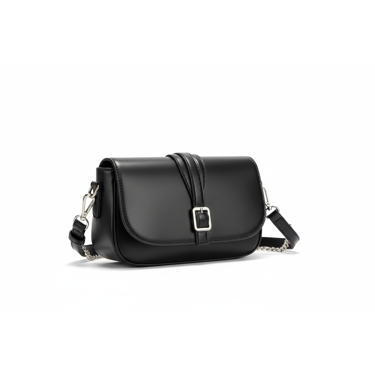 stylish faux leather buckle crossbody bag