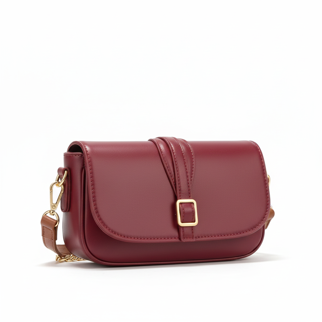 stylish faux leather buckle crossbody bag