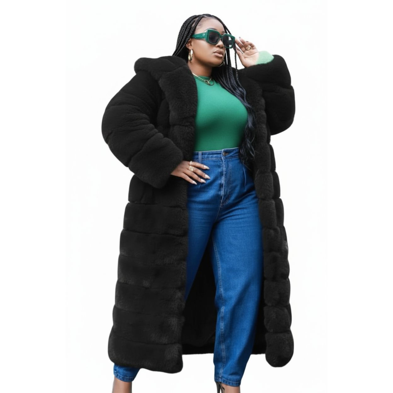 Thick Warm Fur Long Sleeve Winter Jacket Coat
