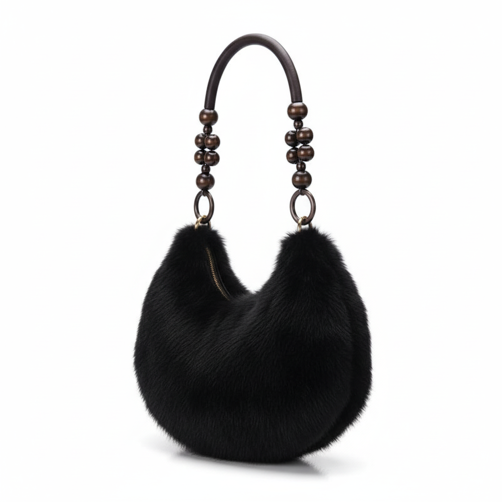 Women's Fashion Faux Fur Shoulder Handbag