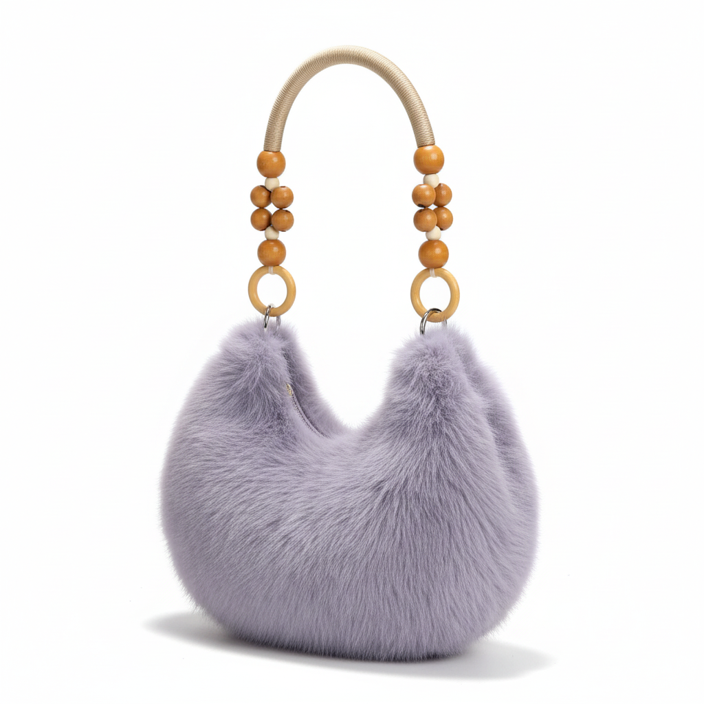 Women's Fashion Faux Fur Shoulder Handbag